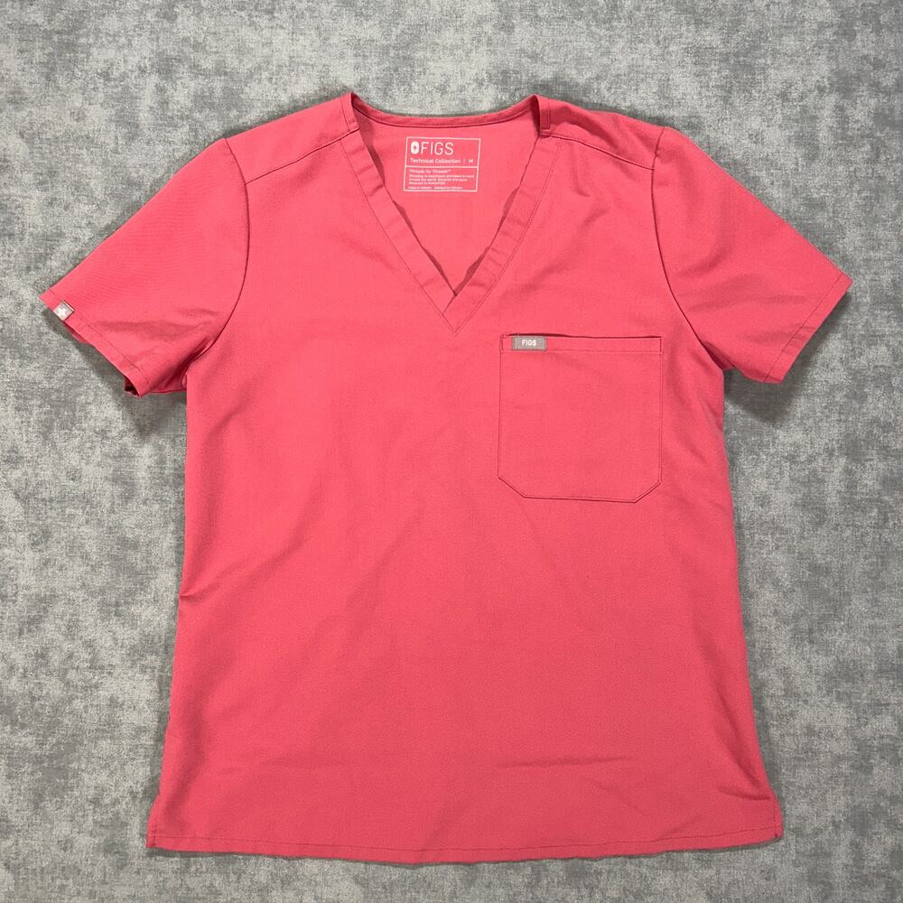 Figs Catrina pink one pocket workwear nurse scrubs top womens M